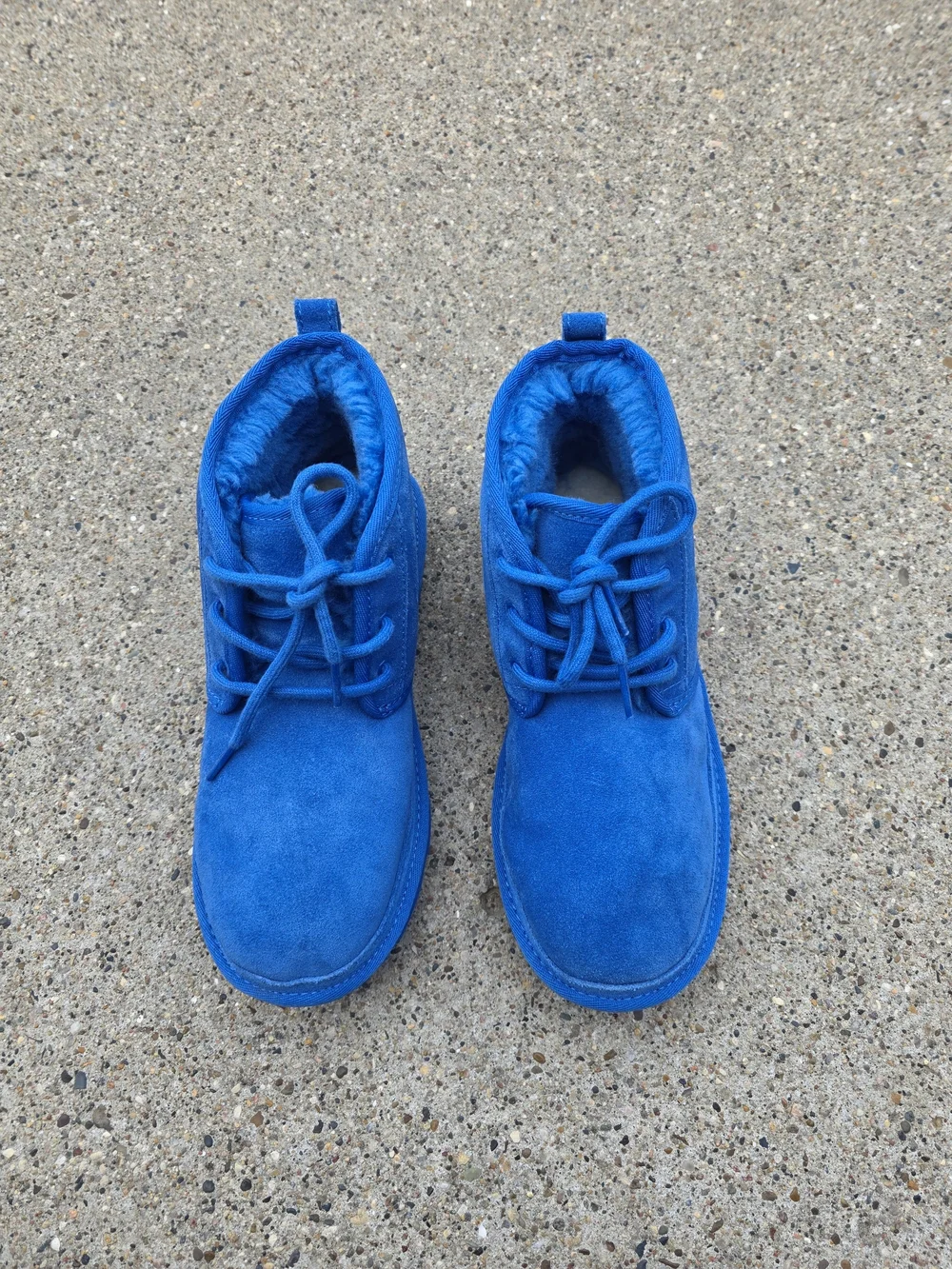 UGG Suede Lace-Up Boots in Bright Blue Big Girls 5